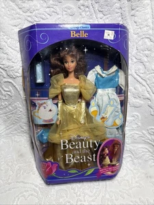 Muñeca Mattel Belle 1991 La Bella y la Bestia clásicos de Disney con 2 trajes de vestir - Imagen 1 de 11