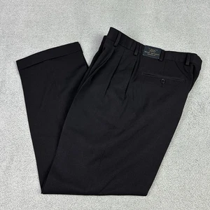 Brooks Brothers Pantalone Uomo 34x30 Nero 346 Madison Fit Vestito Pantaloni Lana NUOVO - Foto 1 di 11