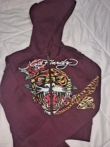 Ed Hardy Sweatshirt Wms XS Cropped Sweatshirt Vintage Gold Signature Tiger - Bild 1 von 6