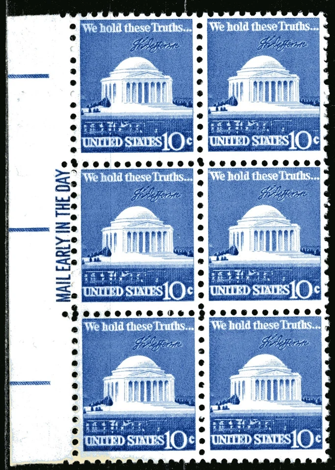 SC# 1510 - 10¢ - 1973 Regular Issue - Jefferson Memorial - Mint NH ME Block of 6 - Image 1 of 1