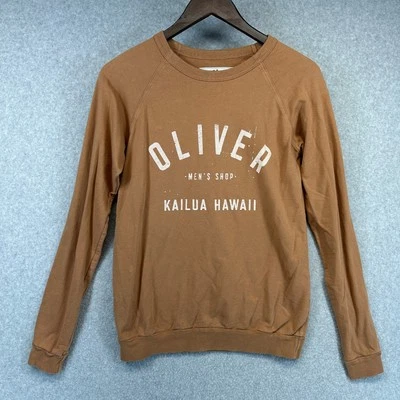 Sudadera Oliver Talla XS Marrón Para Hombre Tienda Kailua Hawaii Gráfico Manga Larga Foto 1 de 4