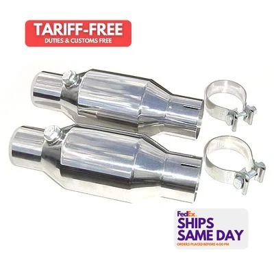 Pypes Exhaust CVM10K, Two Catalytic Coverter Kit Pair 2.5In Hi Flow Polished  - Image 1 of 4