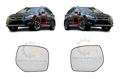 NEW FOR SUBARU XV 11-19 WING MIRROR GLASS HEATED WITH FRAME PAIR SET - Image 1 of 2
