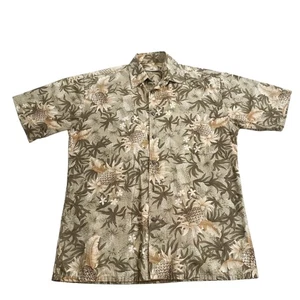 Campia Moda Hawaiihemd Small Floral Ananas tropische Blumen braun hellbraun - Bild 1 von 5