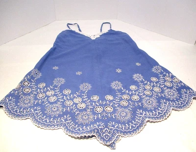 In Bloom de Jonquil Chemise y bata corta suelta, 100 % algodón, azul, pequeña Foto 1 de 4