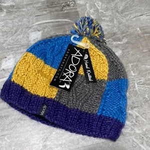 ADORA Berretto Multicolore con Pompon Nuovo con etichette - Foto 1 di 4