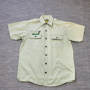 Camel Trophy Adventure Safari Shirt Mens Medium Beige Cotton Vintage 90s - Picture 1 of 11