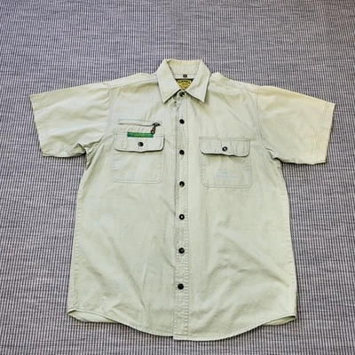 Camel Trophy Adventure Safari Shirt Mens Medium Beige Cotton Vintage 90s - Image 1 of 4
