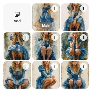 Vv Vintage Fan Art Card aceo 2.5x3.5" Ssp Alice In Wonderland Oil 8 Lot Print - Picture 1 of 9