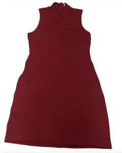 Vestido Vaina BB Dakota Para Mujer Pequeño Rojo Sin Mangas Cuello Simulado Tejido Cremallera Corta - Imagen 1 de 10
