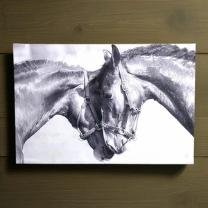 Arte de pared de caballo de lienzo de caballos 30” X 20” Friends Lars Van De Goor - Imagen 1 de 4