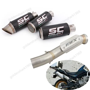 For CF-Moto Ibex 800 2022-2025 Exhaust Tips Mid Pipe Black Carbon Fiber Muffler - Foto 1 di 11