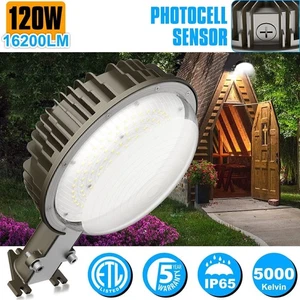 120W LED Barn Light Dusk to Dawn Outdoor Security Yard Waterproof Floodlight ETL - Picture 1 of 12