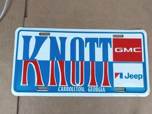 Vintage Knott Carrollton Georgia GMC Jeep Booster License Plate NOS - Picture 1 of 2