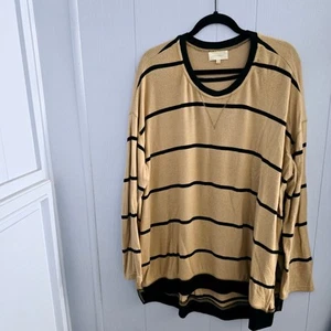 Mellóday Oversized Striped Sweater size XL Cozy Casual Warm Fall Classic - Picture 1 of 7