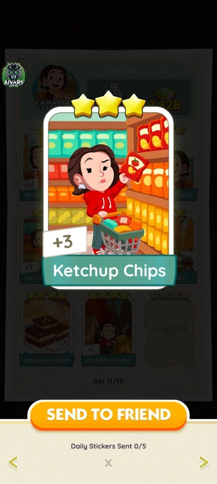 MONO GO 3 STAR STICKER WITH THE NAME OF KETCHUP CHIPS WITH🔥SUPERFAST SENDING🔥 - Image 1 of 1