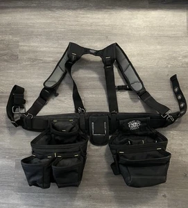 DEAD ON TOOLS Tool Belt Suspension Rig w/ Suspenders and 2 Tool Pouches in Black - Picture 1 of 8