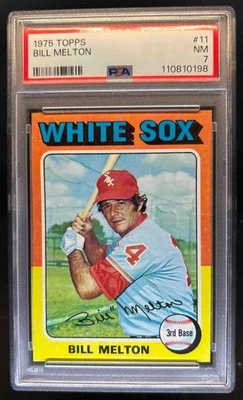 1975 Topps Bill Melton #11 White Sox PSA 7 - Image 1 of 2