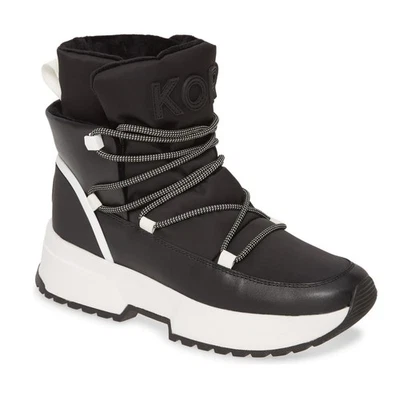 New Michael Kors Women's Cassia Leather Ankle Booties Black Variety Sizes - Image 1 of 4