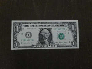 2021$1dollar fancy Serial Number I77997779A binary uncirculated ungraded - Picture 1 of 4