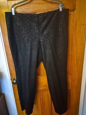 Pantalones de vestir elásticos estampados jacquard negros Alfani para mujer talla 18W nuevos sin etiquetas  Foto 1 de 4