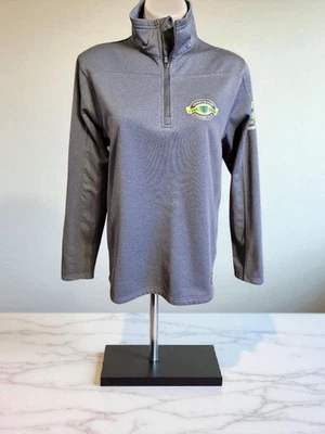 Charles River Para Hombres Manga Larga Cuarto Cremallera Pullover Sudadera Gris Talla M Foto 1 de 4