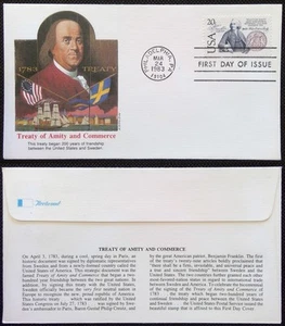 Scott 2036 FDC Benjamin Franklin US Sweden Amity Commerce Treaty Fleetwood Ben - Picture 1 of 4