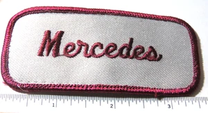 Mercedes Namensaufnäher Mechaniker Garage Tankstelle Oldtimer Auto grau/fuscia - Bild 1 von 2