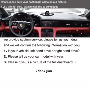 Cubierta de salpicadero de coche Alcantara personalizada envolvente para Porsche Taycan 2019-2020 - Imagen 1 de 9