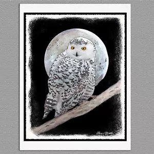 6 Schneeeule Vogel Original Handarbeit Blanko Kunst Notiz Grußkarten - Bild 1 von 1