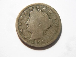 1889 G/G- Liberty V Nickel,  Nice *Better Date* Vintage Coin for a collection - Picture 1 of 6