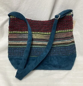 Pocketbook Canyon Sky Woven Colorful Faux Suede Adjustable Strap Snap Closure - Picture 1 of 11