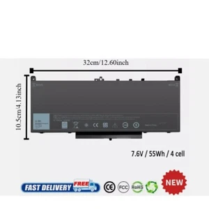New J60J5 Battery For Dell Latitude E7470 E7270 Series Laptop R1V85 451-BBSX 451 - Picture 1 of 6