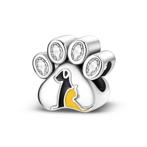 MULA Original Cute Pet Paw DIY Charm CZ für Frauen Armband 925 Sterling Silber - Picture 1 of 6