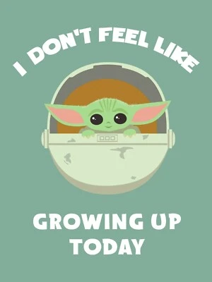 Star Wars Boys' The Child "No Grow Up" Short Sleeve Shirt XS - Image 1 of 2