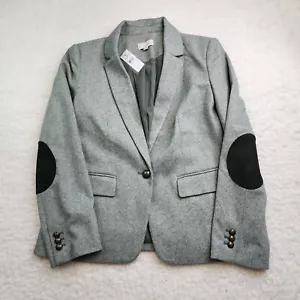 NEU Loft Blazer Jacke S Fischgrät salbeigrün Ellenbogen Patches gefüttert Old Money - Bild 1 von 9