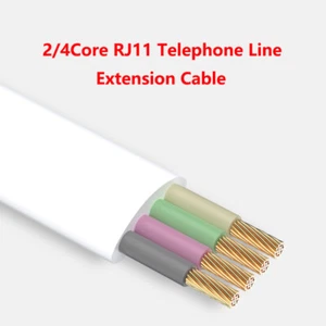 Cable de extensión de línea telefónica de 2/4 núcleos RJ11 enchufe de módem teléfono línea de cable cable cable de fax - Imagen 1 de 11