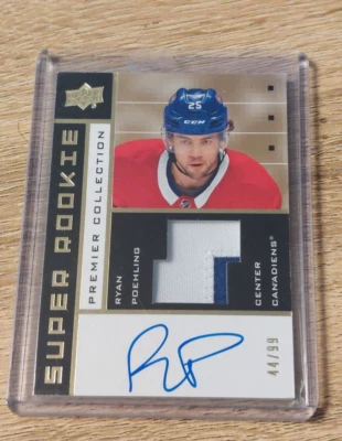 19-20 UD Premier Hockey Super Rookie Patch Auto 02-RP Ryan Poehling /99 - Image 1 of 2