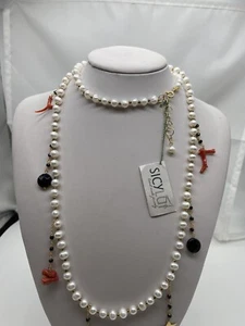 Collana Corallo Perle Onice Bianca Marca Sicylui ART25CO - Foto 1 di 8