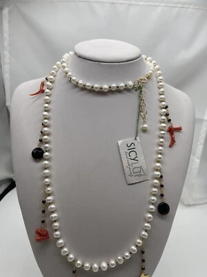 Collana Corallo Perle Onice Bianca Marca Sicylui ART25CO - Immagine 1 di 4