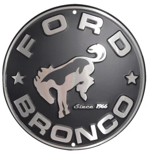 Ford Bronco Since 1966 schwarz rund 12" Blechschild - lizenziert - Bild 1 von 1