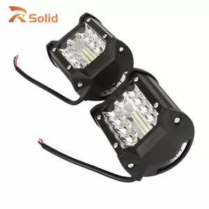 Pair 4 inch Work Lights Spot Flood LED Light Bar Reverse 4WD 12V 24V AU - Picture 1 of 11