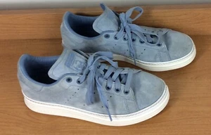 Adidas Stan Smith Womens Shoes Sneaker Casual Trainers Light Blue Suede Size 8 - Picture 1 of 9