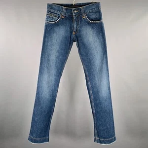 DOLCE & GABBANA Taglia 28 Jeans In Cotone Blu Con Cuciture A Contrasto - Foto 1 di 5