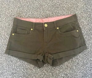 Olive green denim shorts size 10 - Picture 1 of 2