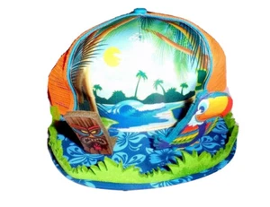 Hawaiian Cap Beach Party Vacation Hat Photo Booth Gag Gift Halloween Dress Up - Picture 1 of 4