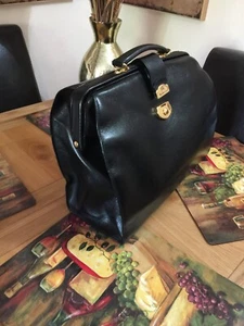 Authentic executive Burberrys classic vintage business black leather bag briefca - Picture 1 of 20