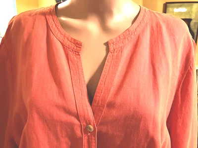 Lo último Chaqueta Top Algodón Mujer Plus Mezcla Lino Manga 3/4 3X Foto 1 de 4