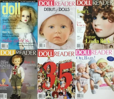Doll Reader Magazine Lot of 6 (2007–2008) Barbie • BJD • Steiff • Collectors - Image 1 of 4