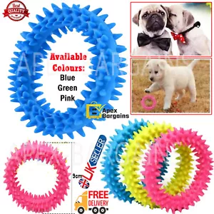 Dog Toy Puppy Soft Rubber Teething Play Pet Train Healthy Gum Dental Chew Rings - Picture 1 of 16